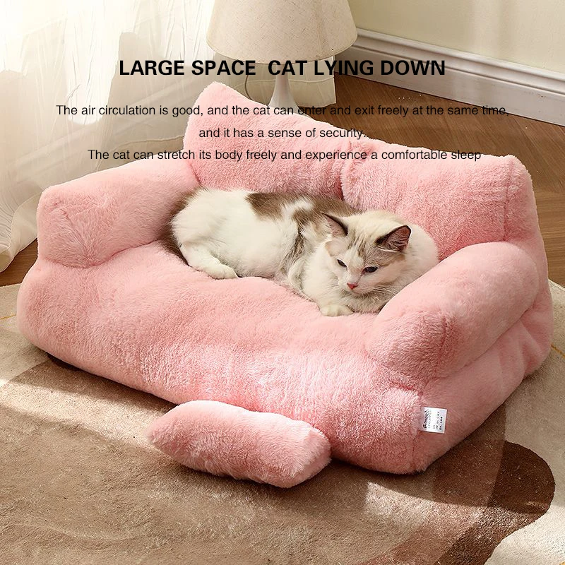 

Luxury Pet Sofa Bed Soft Cat Dog Bed Thicken Pet Sleeping Cushion Detachable Cat Nest Non-slip Dog Mat Kitten Puppy Sleep Sofa