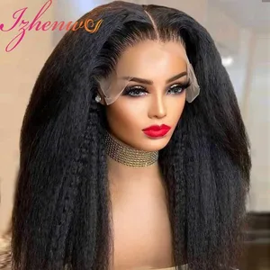 28 30 Inch Transparent 360 13x6 Lace Frontal Wig Pre Plucked Kinky Straight Lace Front Closure Human Hair Glueless Wig For Women