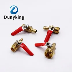 Brass Barbed ball valve 4-12 Hose Barb 1/8'' 1/2'' 1/4'' Male Thread Connector Joint Copper Pipe Fitting Coupler Adapter