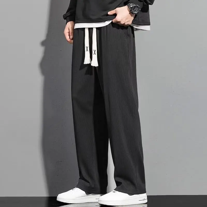 

Korean Popularity Men New Spring Solid Color Loose Large Size Casual Sagging Sensation Comfortable All-match Affordable Trousers