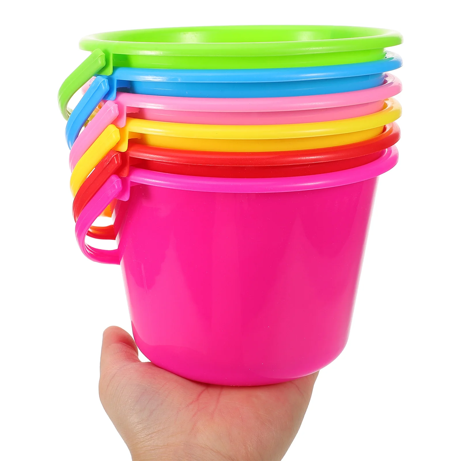 6 Pcs Children's Beach Bucket Water Playthings Toys Outdoor Sand Dig Buckets Playing Portable Small Supply 5