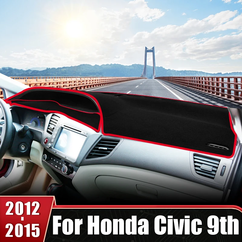 

For Honda Civic 9th 2012 2013 2014 2015 Car Dashboard Cover Sun Shade Avoid Light Mat Anti-UV Non-Slip Pad Protector Accessories