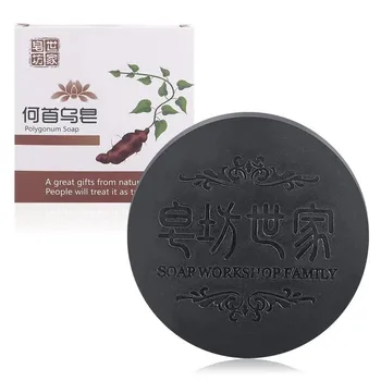 Sapone ricolorimento naturale per capelli neri grigi Polygonum Multiflorum Idratante Riparazione danni Anti forfora Brillante Sapone liscio
