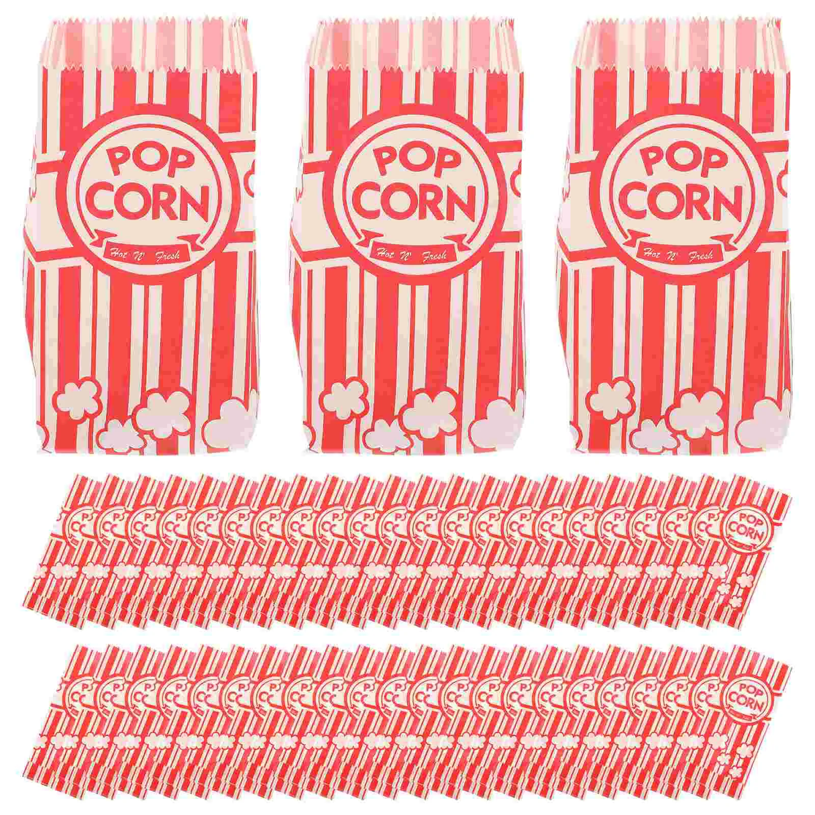 

Paper Popcorn Bags Disposable French Fries Bag Grease Resistant Popcorn Containers
