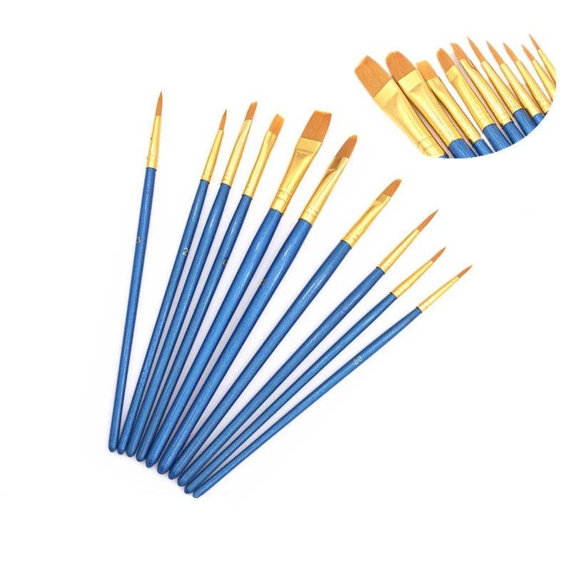 10 Pcs/pack Paint Brushes Set Painting Art Brush for Acrylic Oil Watercolor Artist Professional Painting Kits