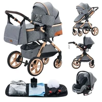 Poussette bébé 3 en 1 poussette multifonctionnelle facile pliante voyage Portable landau siège de sécurité norme ue livraison gratuite 5
