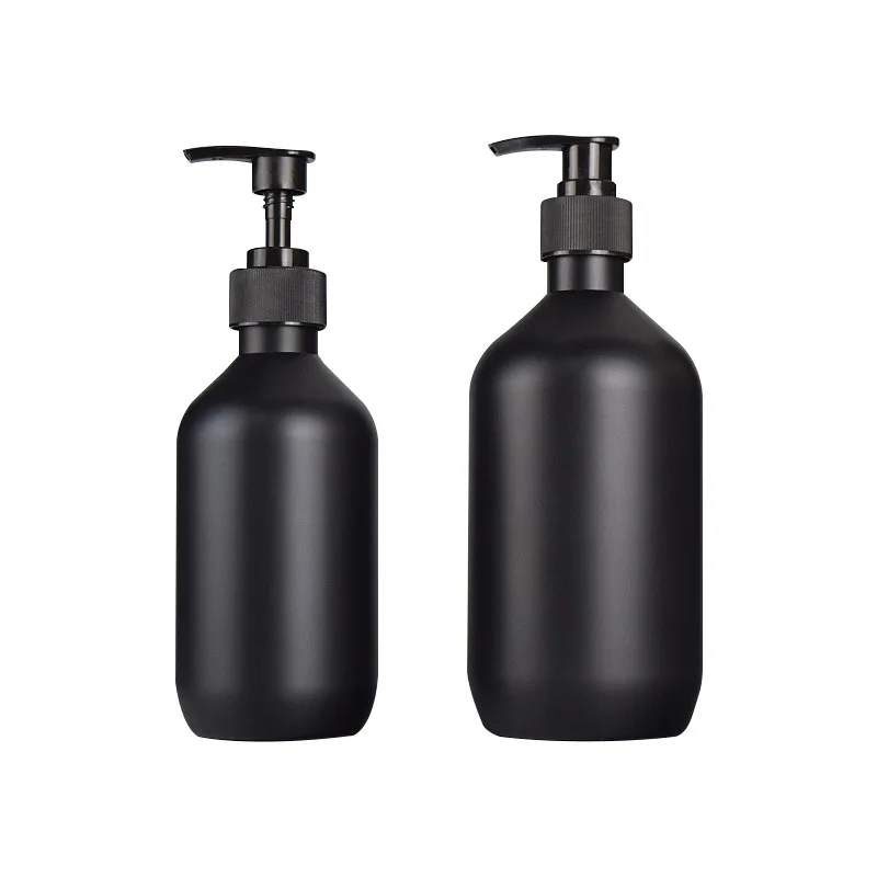 

300/500ml 10pc Matte Black Soap Bottle Liquid Soap Dispenser Refillable Empty Shampoo Conditioner Container forBathroom Supplies