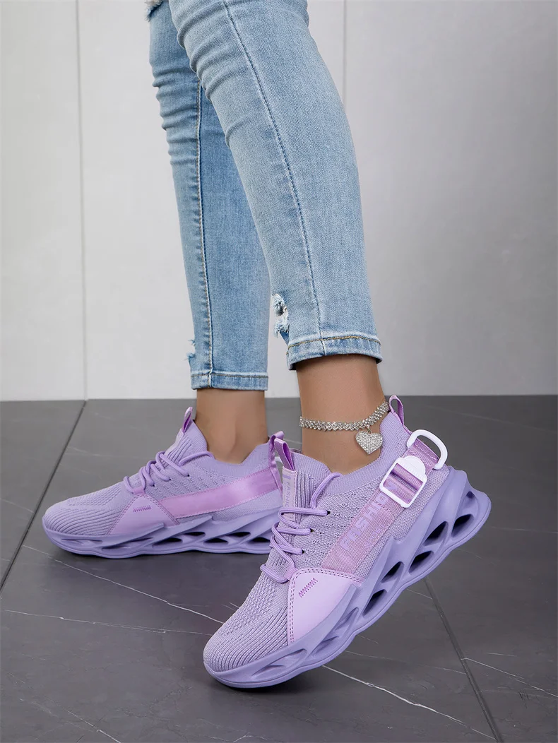 Fashion Purple Womens Casual Sneakers Lightweight Outdoor Walking Shoes Women Breathable Running Sneakers Unisex Men Sport Shoes