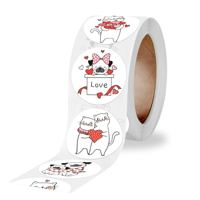 Valentine's Day Cute animals Stickers Love Heart Seal Label for Gift Package decor wedding Party scrapbooking stationery sticker decorative stickers animal stickers diy scrapbooking accessories