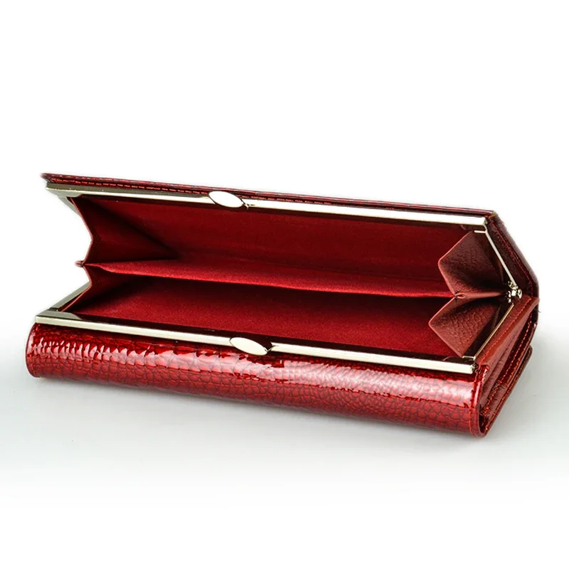 Alligator Womens Wallets Luxury Patent Crocodile Genuine Leather Ladies Clutch Purse Hasp Long coin Multifunctional purses