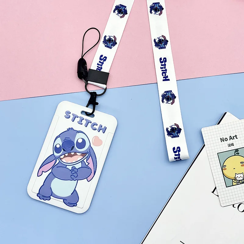 

Disney Stitch Card Holder Lanyard Men's Slide Card Holders Student Cardholder Hanging Rope Employee ID Case