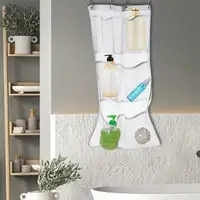 Mesh Bathroom Hanging Bag Hanging Shower Caddy Capacity Bathroom Hanging Bag with Hooks for Shower Organization Quick Dry Mesh 2