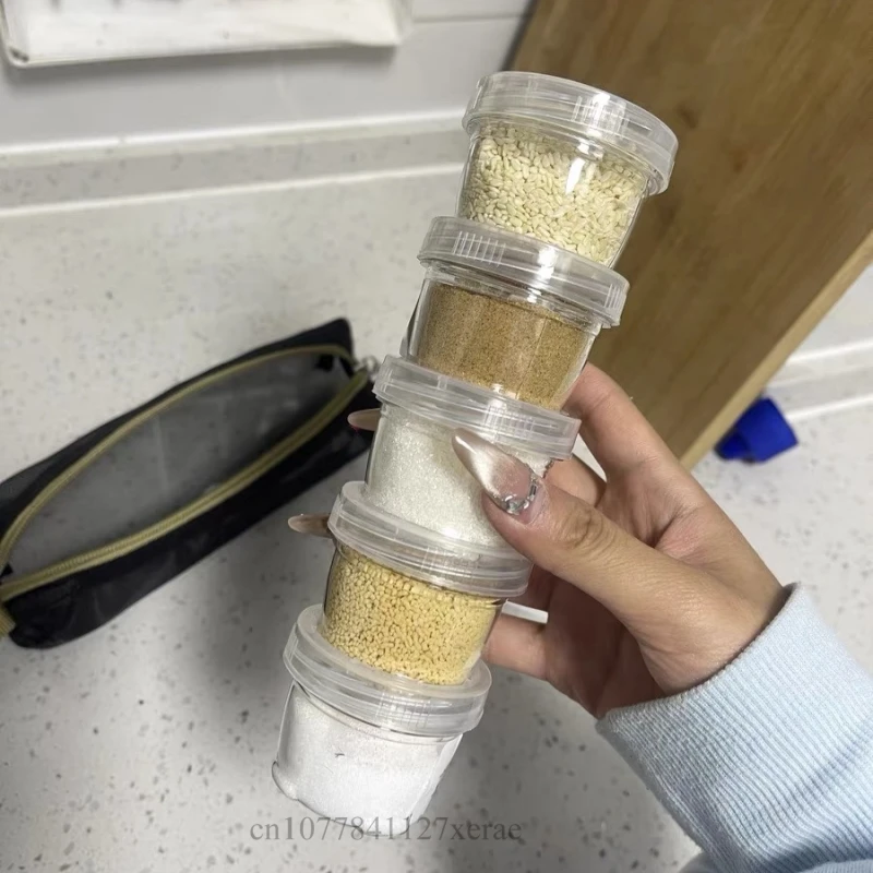 5-piece Set Outdoor Portable Camping Spice Kit Spice Container Bag Clear Seasoning Bottles Food Grade Condiment Container