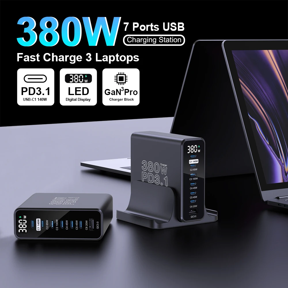 Ubigbuy Charger GaN USB C 380W