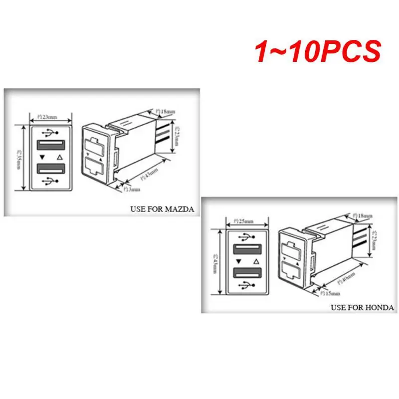 

Адаптер с двумя USB-разъемами для Mitsubishi, Suzuki, Honda, Mazda, 12 В, 2,1 А, 1-10 шт.