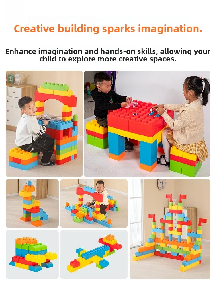Indoor Early Eon Center Kindergarten Large Particle Building Castle Children's Plastic Eonal Building Blos Toys