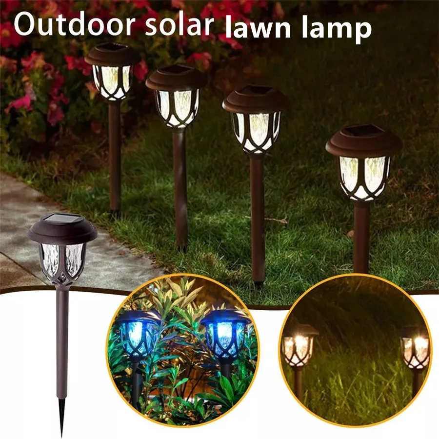 PAMNNY Solar Led Garden Light Outdoor 1PCS Waterproof Ground-plug Landscape Pathway Lawn Lamps for Villa Yard Patio Decoration 2 packs e26 e27 light socket to plug adapter polarized screw in outlet for adapter 2 3prong convert porch patio garage