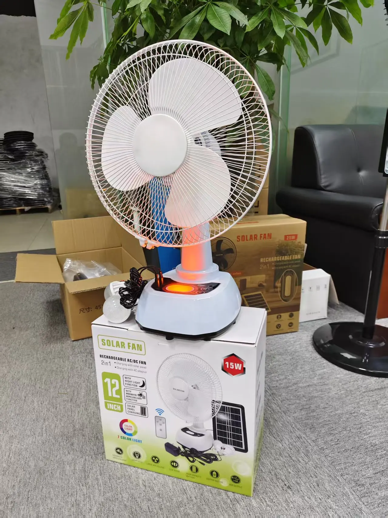 태양광 충전식 휴대용 테이블 선풍기, 태양광 패널 에너지 선풍기, 동남아시아 인기 상품