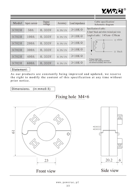 EKM 200A, 26.6 MA Solid Core Current Transformer - 15 Mm On