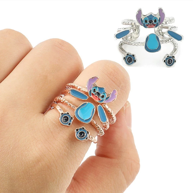 Anime Disney Stitch Ring Lilo & Stitch Cartoon Metal Ring Kawaii