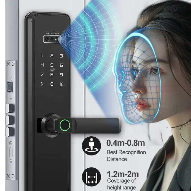 Sunlight 001Enrique TTlock Fingerprint 3D Face Recognition Intelligent Smart Door Lock Digital Lock for Home 3