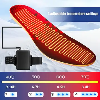 USB Electric Heated Insoles Long Time Powered Foot Warmers for Man Woman Battery Heating Shoe Pad Insoles Winter Boots Thermal