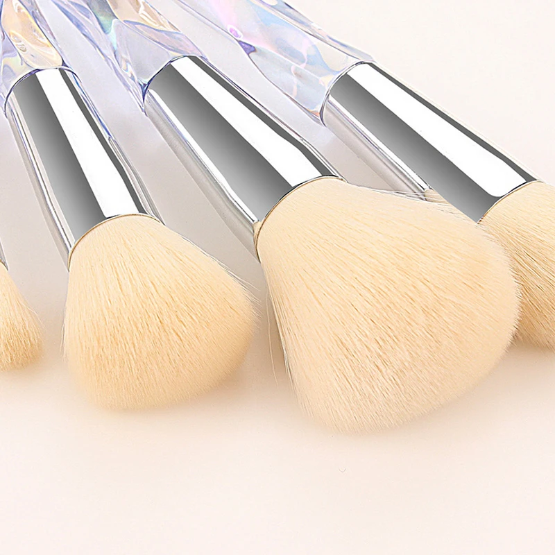 10PCS Professional Crystal Makeup Brush Set Include Powder Blush Contouring Eyeshadow Concealer Brushes Complete Makeup Tool Set