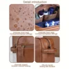 Men Business Travel Wash Toiletry Bag Waterproof PU Leather Bathroom Shaving Tools Organizer Bag Makeup Pouch Women Cosmetic Bag 6