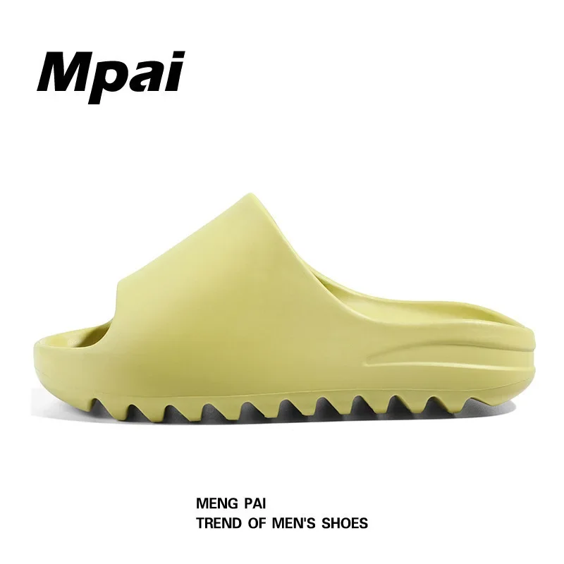 Trendy Summer Thick Bottom Couple Beach Slippers Men's Casual Slip-on Eva Slippers Non-slip Yeezy Sandals 4