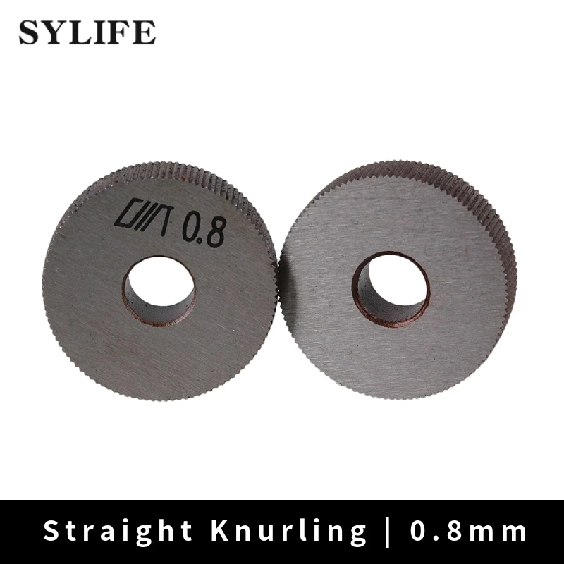 2x Steel Single Straight Coarse 0.8mm Pitch Linear Knurling Wheel 28mm OD