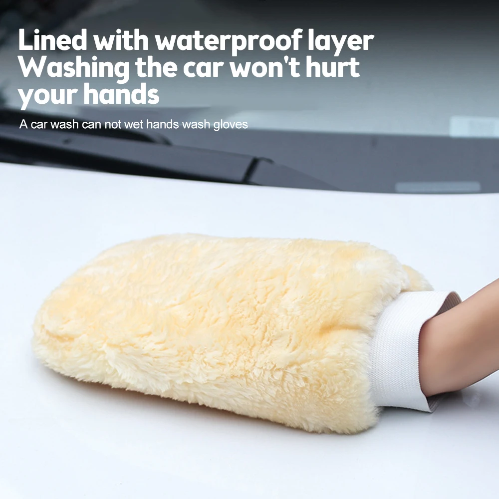 Washing Gloves Artificial Wool Water Absorption Car WashFiber Automotive Cleaning Cloth Towel Auto Care Double-faced Glove