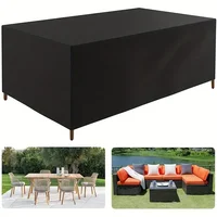 Rectangular Patio Heavy Duty Table Cover -  Tough Canvas Waterproof Outdoor Dining Table and Chairs General Purpose Furniture Co 1