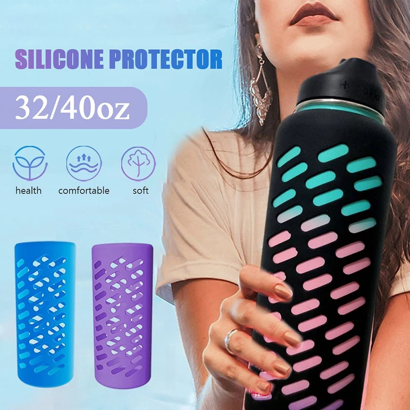 휴대용 물병 커버 열 머그잔 유리 병에 대 한 실리콘 보호 슬리브 Anti Scalding 절연체 슬리브 케이스 32/40oz