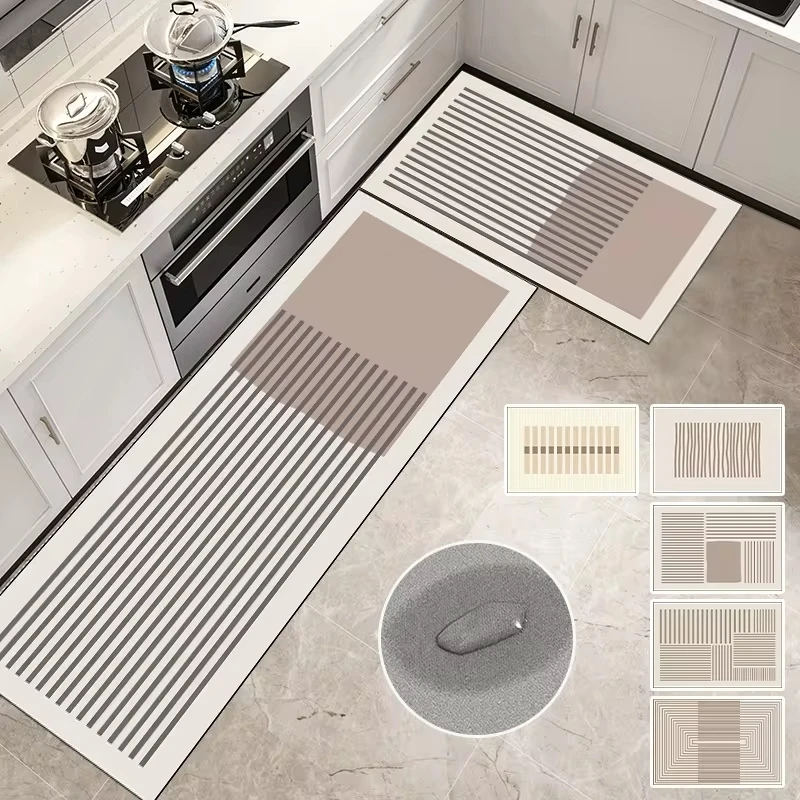 Floor Mat Kitchen Rug Anti Slip Diatomite Bathroom Absorbent Quick Drying
