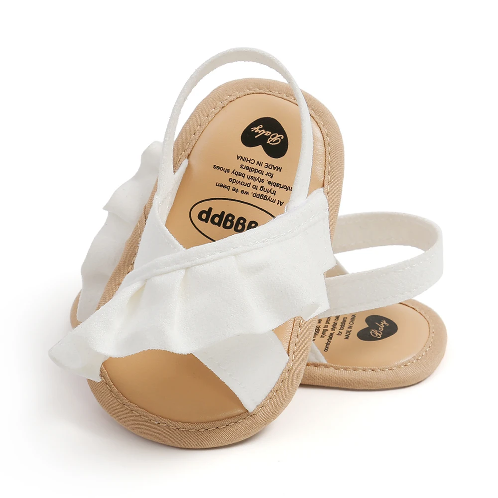 Newborn Infant Baby Girl&rsquo;s Ruffles Open Toe Sandals, Spring And Summer