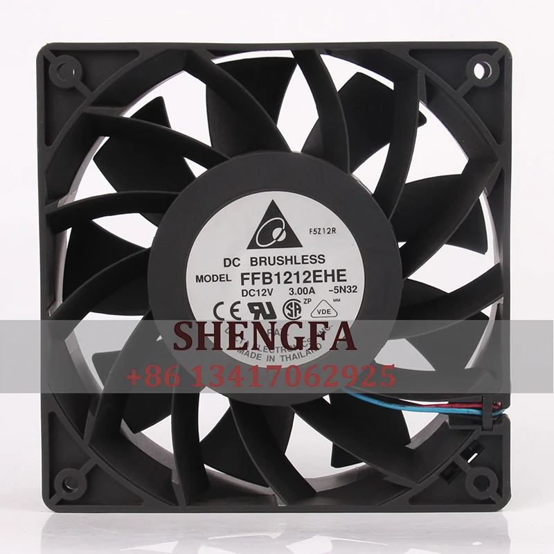 

DELTA Case Fan Dual Ball Bearing FFB1212EHE 120*120*38MM 12CM 12038 12V 3A high airflow inverter cooling fan