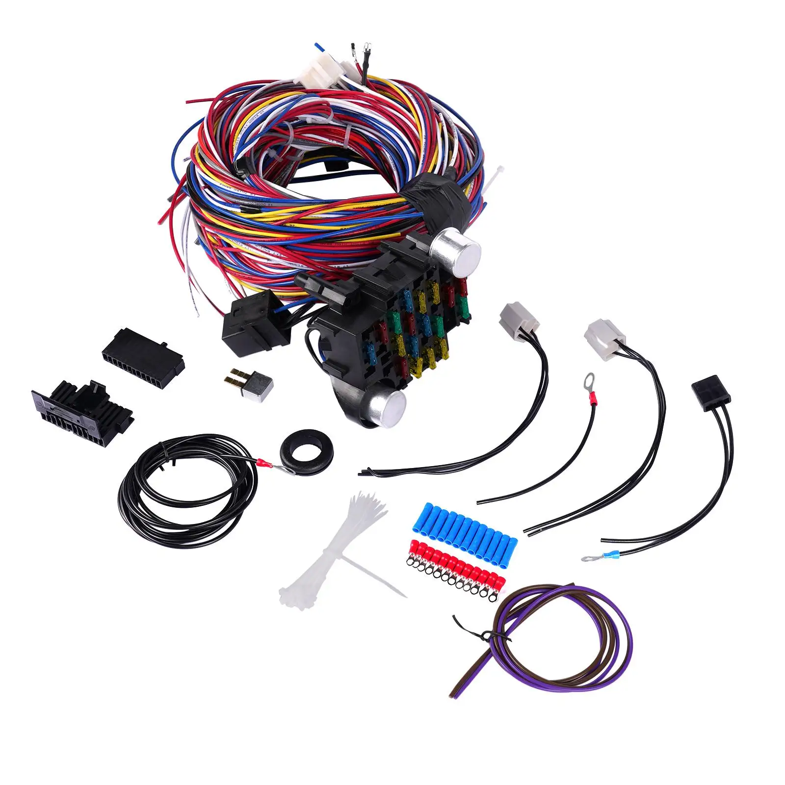 

AP02 21 CIRCUIT WIRING HARNESS FOR CHEVY MOPAR FORD HOTRODS UNIVERSAL EXTRA LONG WIRES