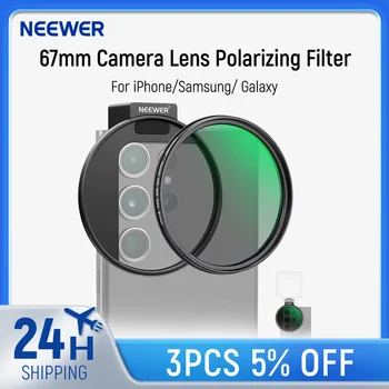 NEEWER 67mm CPL Polarizing Filter with Phone Clip 1