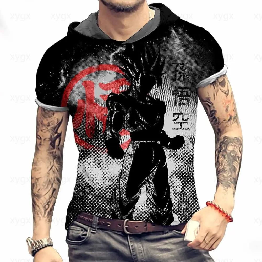 T-Shirt Da Uomo Goku T-Shirt Con Cappuccio T-Shirt Oversize Dragon Ball Z Uomo Essentials Top 2022 Z Y2K Streetwear Vegeta Super Saiya