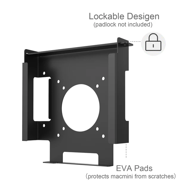 Securely mount and protect your Mac Mini with the versatile and anti-theft Anti-Theft Mount for Mac Mini by monzlteck.