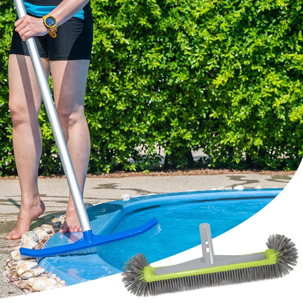 17.5 Inch Pool Brush Head with Round Ends Swimming Pool Scrub Brushes Heavy Duty Pool Brush Head for Cleaning Pool Walls