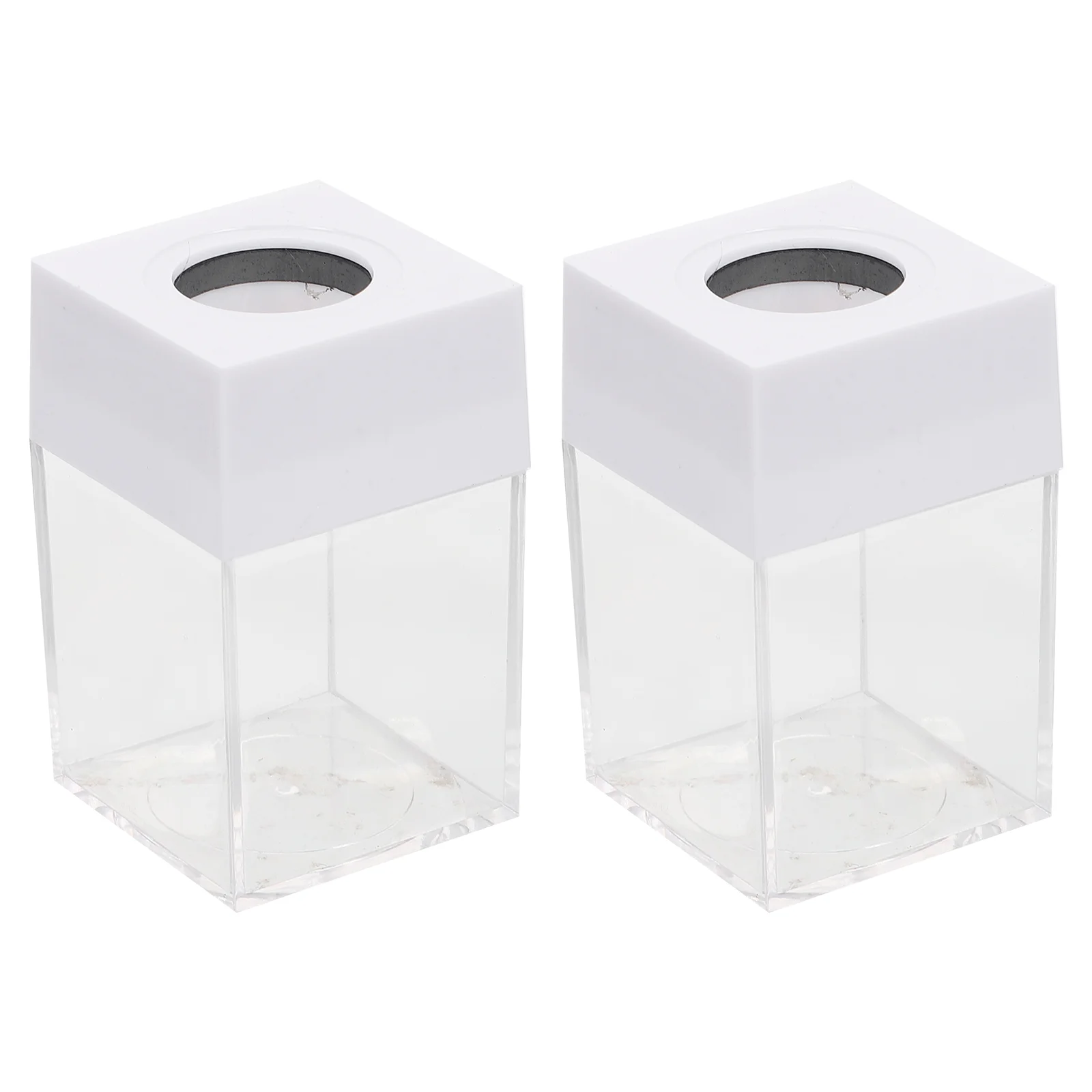 

2 Pcs Staples Paper Clip Storage Bucket Paperclip Holders Organizers Binder Containers White Student Stationery