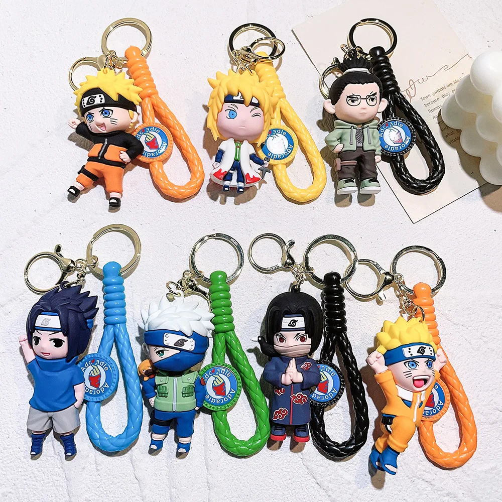 Anime Naruto Figure Keychain Toy Sasuke Kakashi Itachi Nara