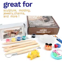 No-bake Air-dried Shaping DIY Plasticine Clay Set with 12 Colors of Paint Children's Educational Pottery Sculpture Clay Toy Gift 2