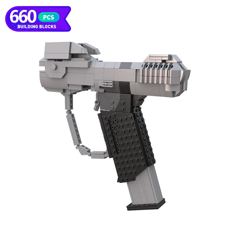 Moc Game Haled Arma Brick Assembly Model Moc-45653 Gioco Combat Evolved M6D Magnum Pistol Brick Toy Gift