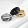 Viking Runes Rings Vintage Stainless Steel Band for Men Nordic Spinner Anxiety Ring Fidget Thumb Ring Gift for Dad Fathers 2
