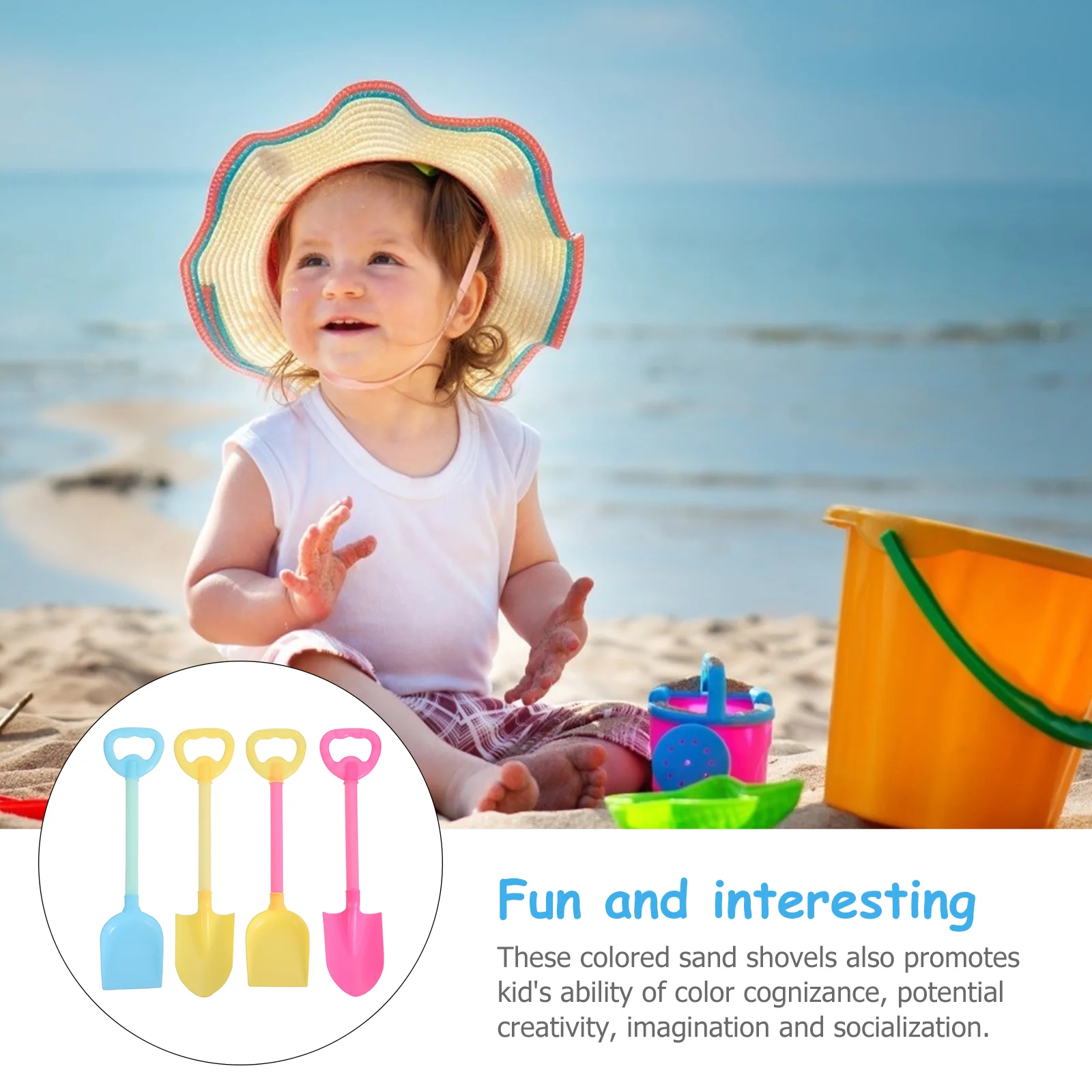 4 Pcs Children's Beach Kids Toys outside Sand Tools Plastic Shovels Snow Convenient Suite for Funny Playthings 2