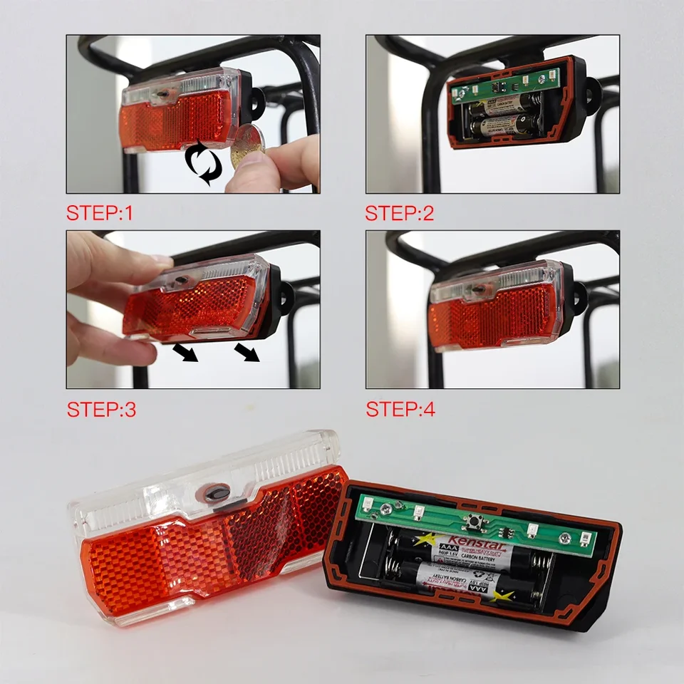 JS Diodos Emissores De Luz Da Bateria Luz Da Bicicleta Montar No Paralama Fender - Foto 4