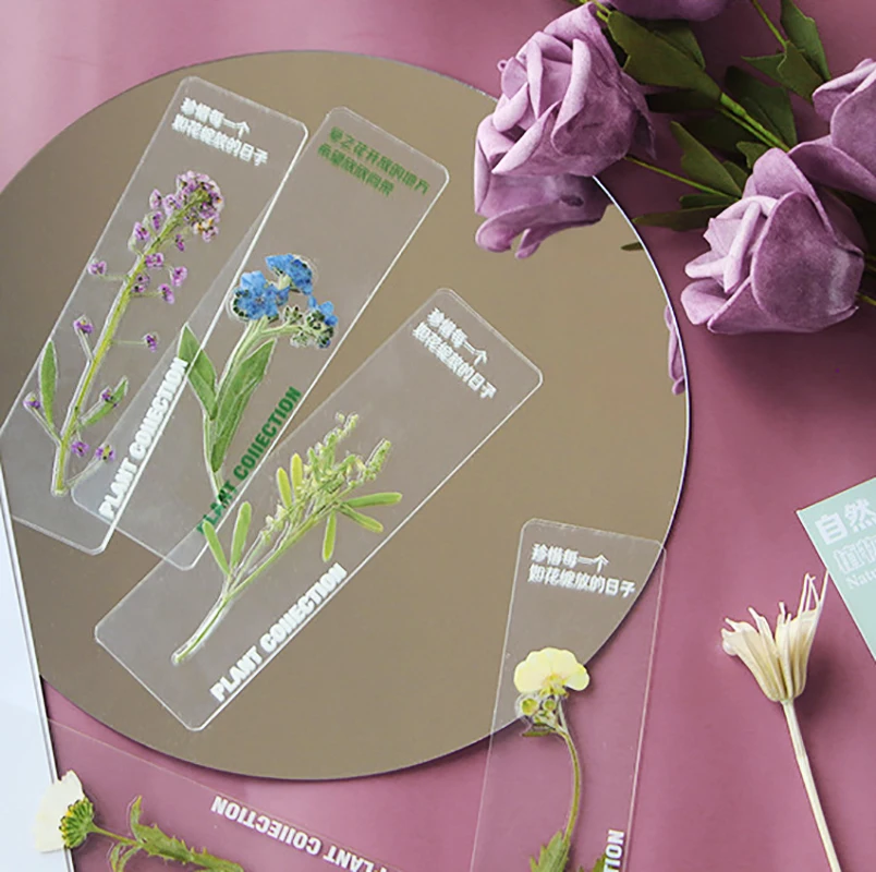Pet Bookmark Flower Bookmarks For Books Flower Leaves Series Book Marks For Page Marker Retro Creative Student Stationery Supply