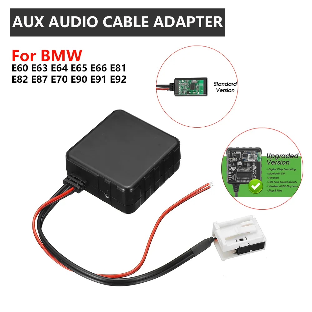 AUX Auxiliary Audio Input Adapter Cable For BMW E60 E61 E63 E64 E65 E66 E81  E82 E83 E87 E88 E90 E91 E92 (SKU: BAVAUXCBL1)